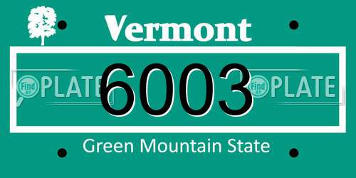 6003 Vermont License Plate