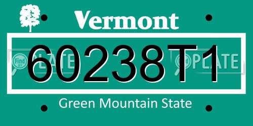 60238T1 Vermont License Plate