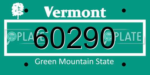 60290 Vermont License Plate