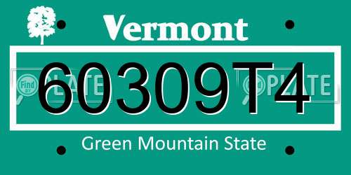 60309T4 Vermont License Plate
