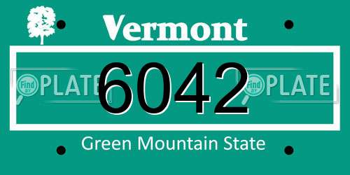 6042 Vermont License Plate