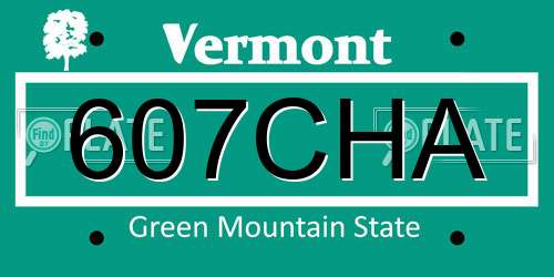 607CHA Vermont License Plate
