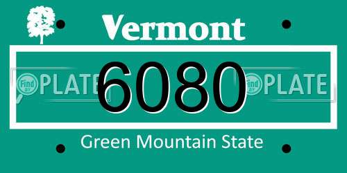 6080 Vermont License Plate
