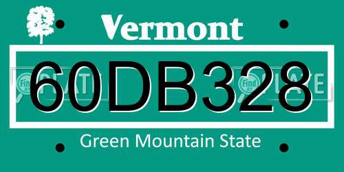 60DB328 Vermont License Plate