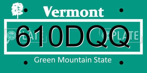 610DQQ Vermont License Plate