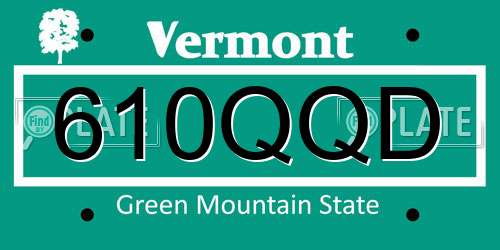610QQD Vermont License Plate