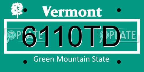 6110TD Vermont License Plate