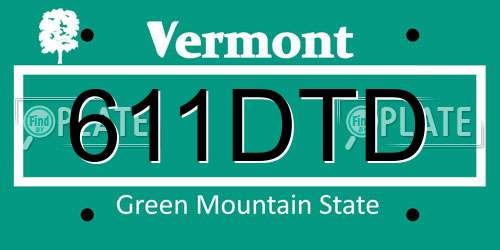 611DTD Vermont License Plate