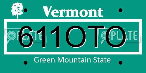 611OTO Vermont License Plate