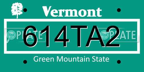614TA2 Vermont License Plate