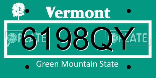 6198QY Vermont License Plate