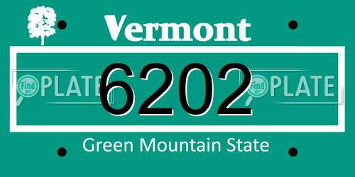 6202 Vermont License Plate