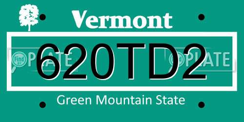 620TD2 Vermont License Plate
