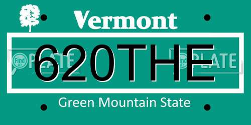 620THE Vermont License Plate