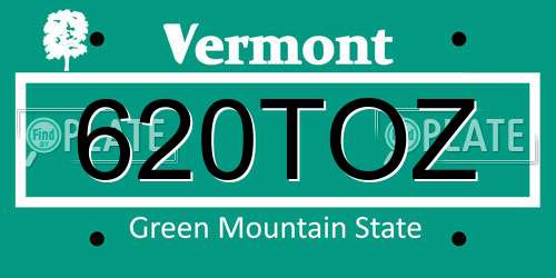 620TOZ Vermont License Plate