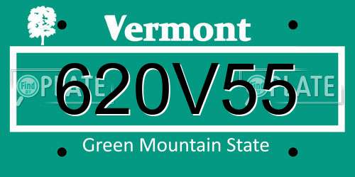 620V55 Vermont License Plate