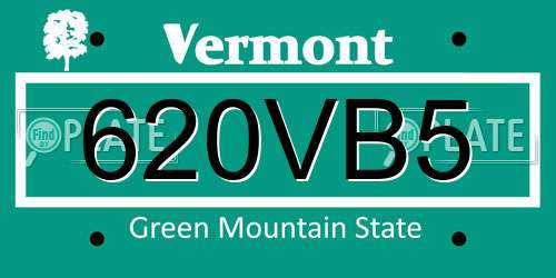 620VB5 Vermont License Plate