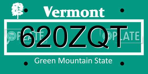 620ZQT Vermont License Plate