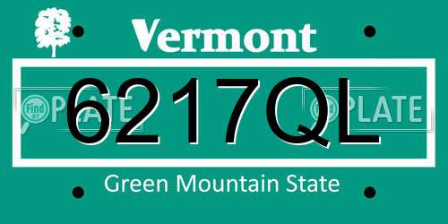6217QL Vermont License Plate