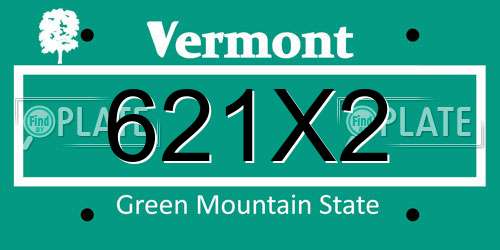621X2 Vermont License Plate