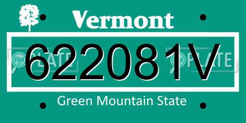 622081V Vermont License Plate