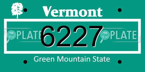 6227 Vermont License Plate