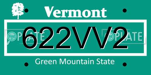 622VV2 Vermont License Plate