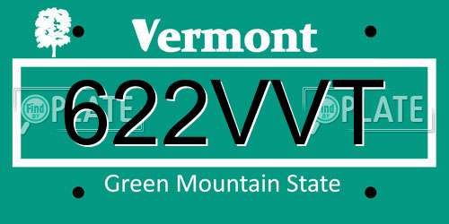 622VVT Vermont License Plate