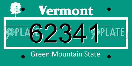62341 Vermont License Plate