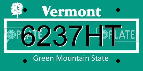 6237HT Vermont License Plate