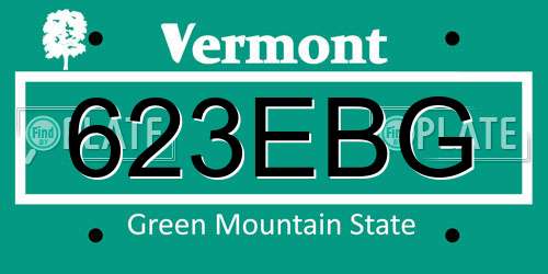 623EBG Vermont License Plate