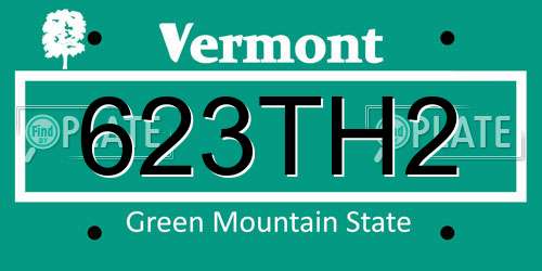 623TH2 Vermont License Plate
