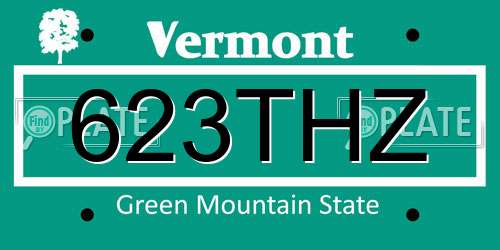 623THZ Vermont License Plate