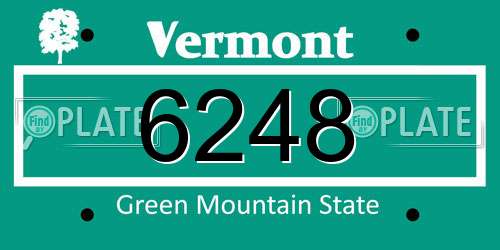 6248 Vermont License Plate