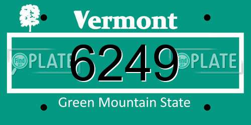 6249 Vermont License Plate