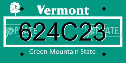 624C23 Vermont License Plate