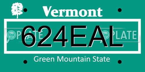 624EAL Vermont License Plate