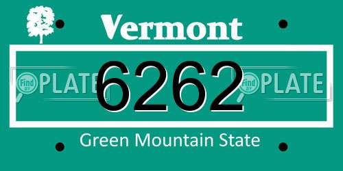 6262 Vermont License Plate