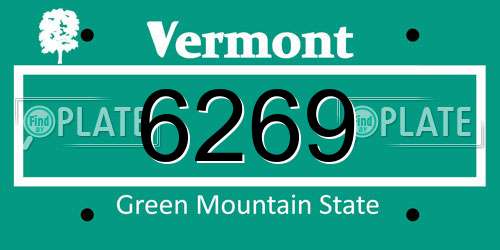 6269 Vermont License Plate