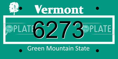 6273 Vermont License Plate