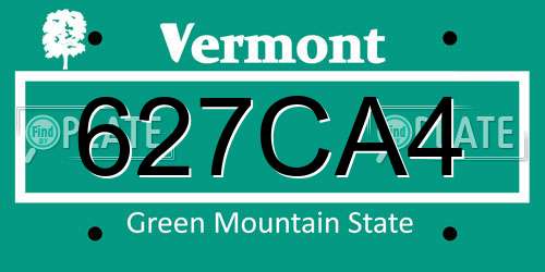 627CA4 Vermont License Plate