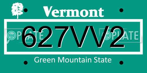 627VV2 Vermont License Plate