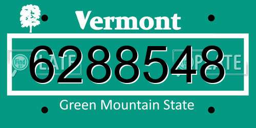 6288548 Vermont License Plate