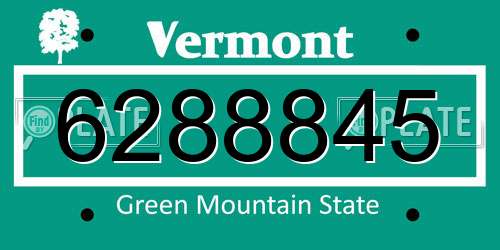 6288845 Vermont License Plate