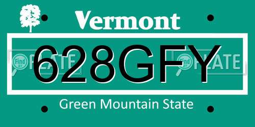 628GFY Vermont License Plate