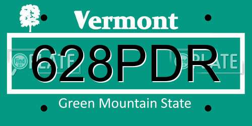 628PDR Vermont License Plate