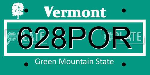 628POR Vermont License Plate