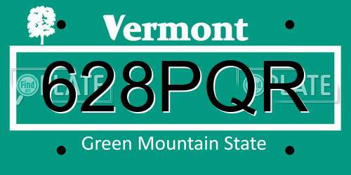 628PQR Vermont License Plate