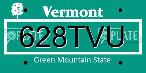 628TVU Vermont License Plate