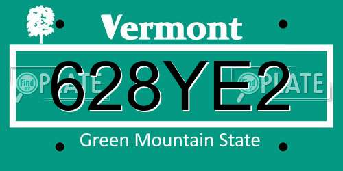 628YE2 Vermont License Plate